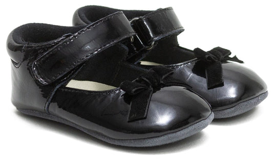 Robeez First Kicks Velvet Bow - Black, 9-12 months - 001-41912