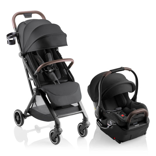 Romer Lani Ultra-Lightweight Compact Stroller + Juni Travel System Bundle - Peppercorn - UD571S - E1D151S
