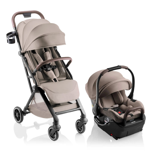Romer Lani Ultra-Lightweight Compact Stroller + Juni Travel System Bundle - Truffle - UD571T - E1D151T