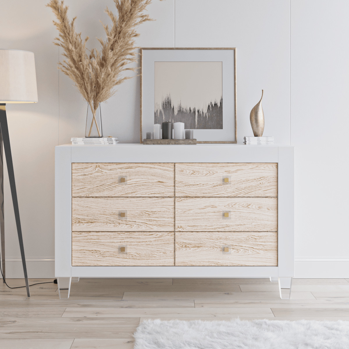 Romina Furniture Millenario Double Dresser - 16008-SW-D