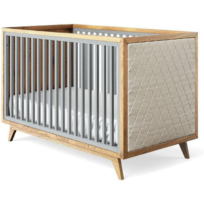 Romina Furniture Uptown Classic Crib (Tufted Sides) - 15517-WG-BL