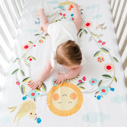 Rookie Humans Cotton Sateen Crib Sheet - Love Blooms - ELLEN001