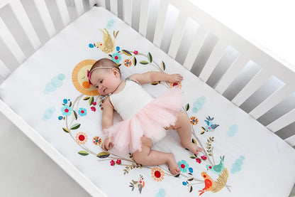 Rookie Humans Cotton Sateen Crib Sheet - Love Blooms - ELLEN001