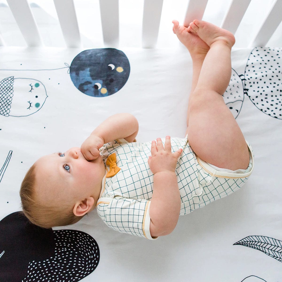 Rookie Humans Cotton Sateen Crib Sheet - Woodland Dreams - SWANTJE004
