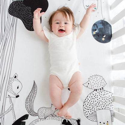 Rookie Humans Cotton Sateen Crib Sheet - Woodland Dreams - SWANTJE004