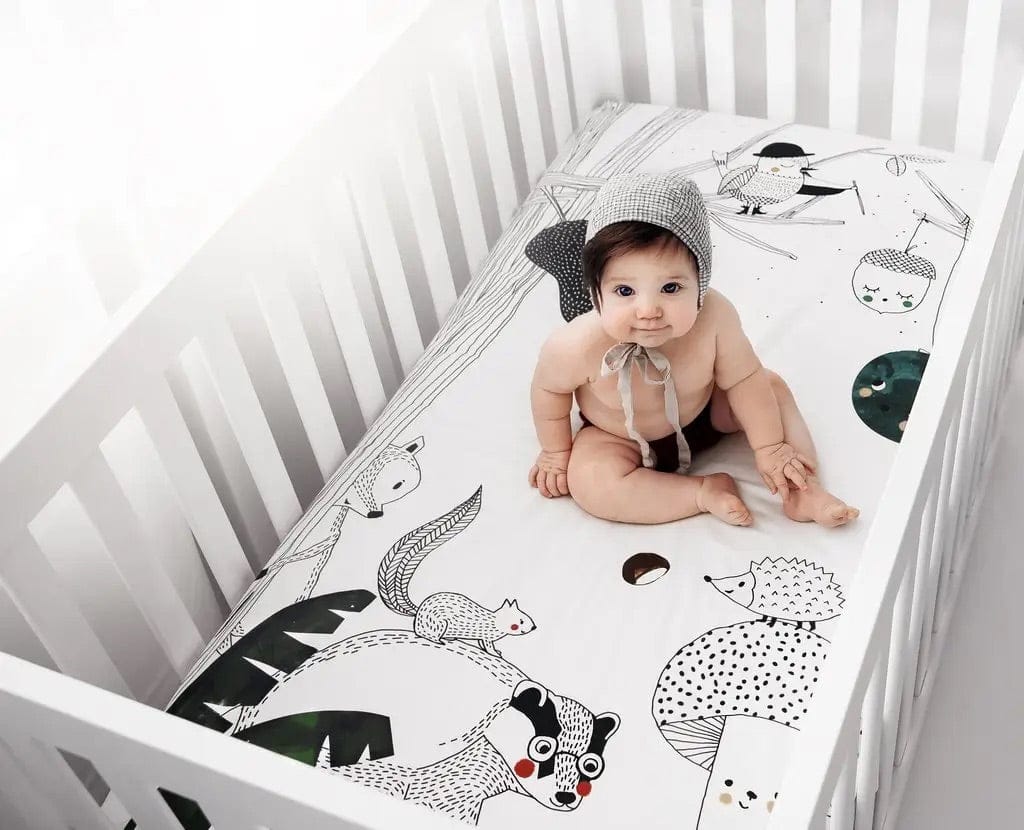 Rookie Humans Cotton Sateen Crib Sheet - Woodland Dreams - SWANTJE004