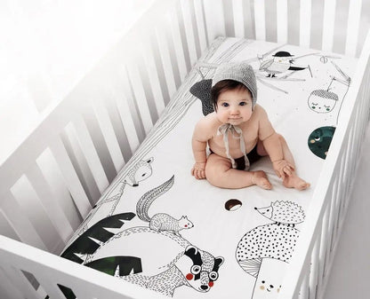 Rookie Humans Cotton Sateen Crib Sheet - Woodland Dreams - SWANTJE004