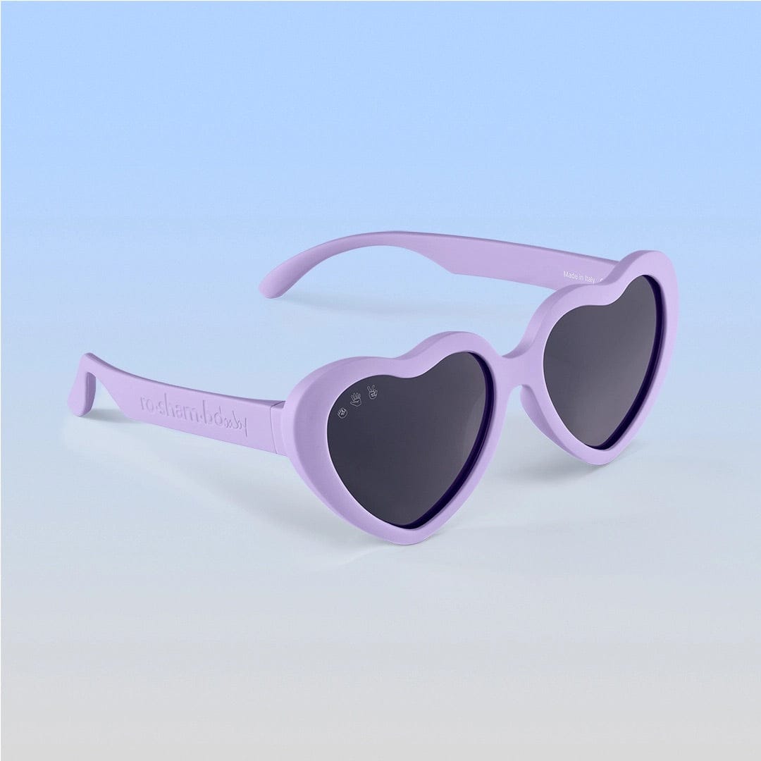 Roshambo Eyewear Polarized Baby Sunglasses - Heart - Lilac / Grey (0-2 years) - B-P-BLOSSOM-HEART