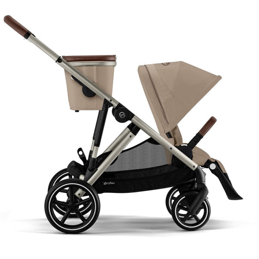 Cybex OPEN BOX Gazelle S Single-to-Double Stroller - Taupe Frame / Almond Beige - 522005249-OB