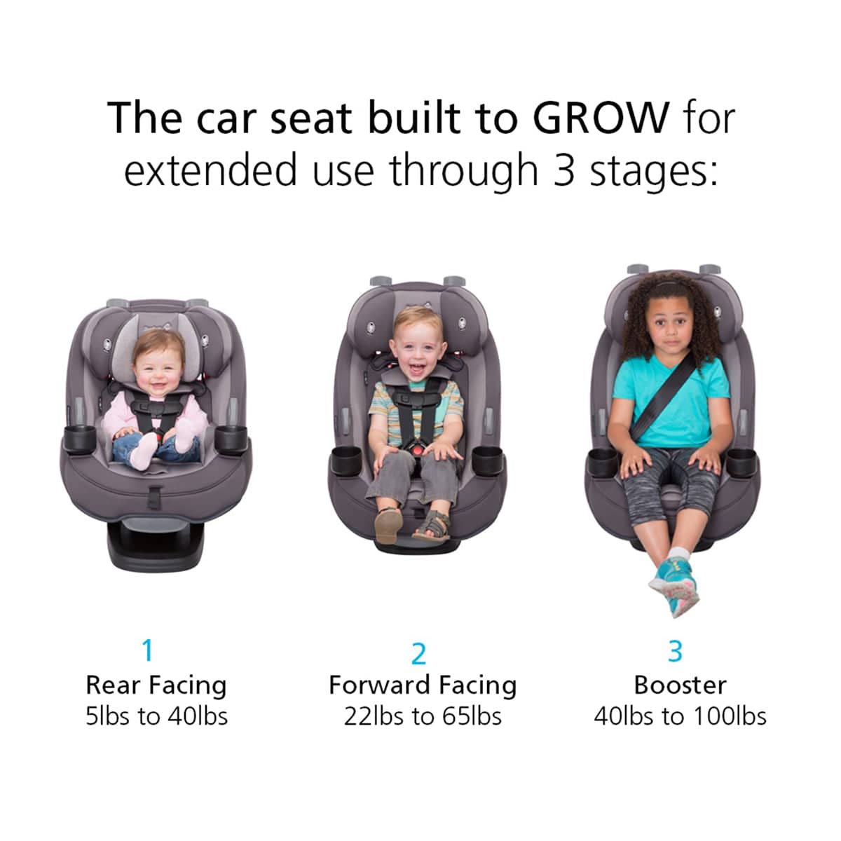 Safety 1st Grow and Go All-in-One Convertible Car Seat - Everest Pink - CC138DWUH