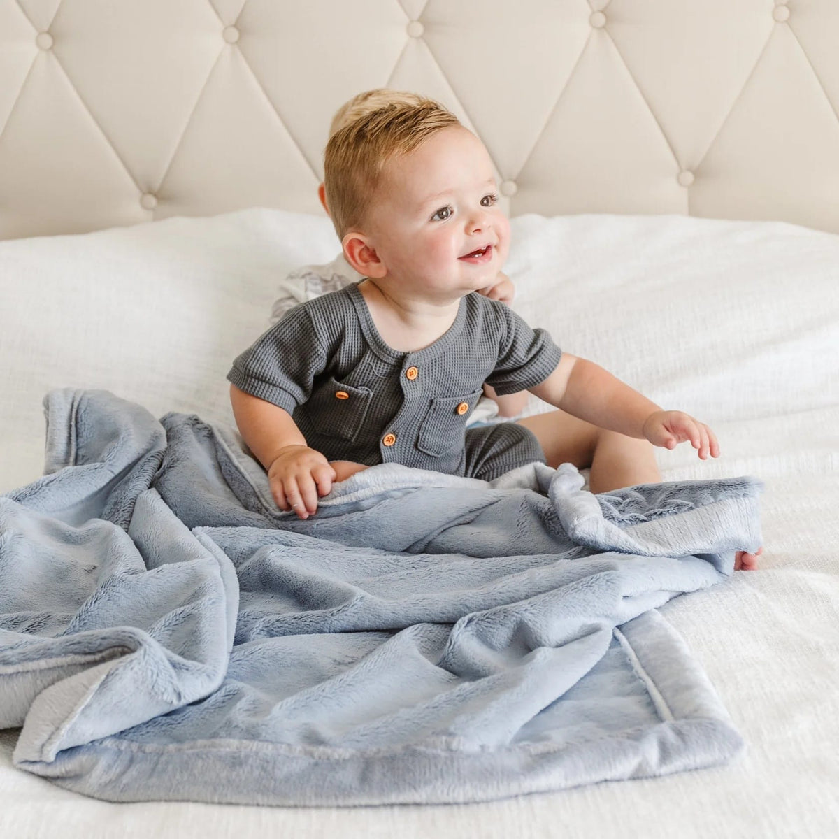 Saranoni Lush Receiving Blanket - Storm Cloud