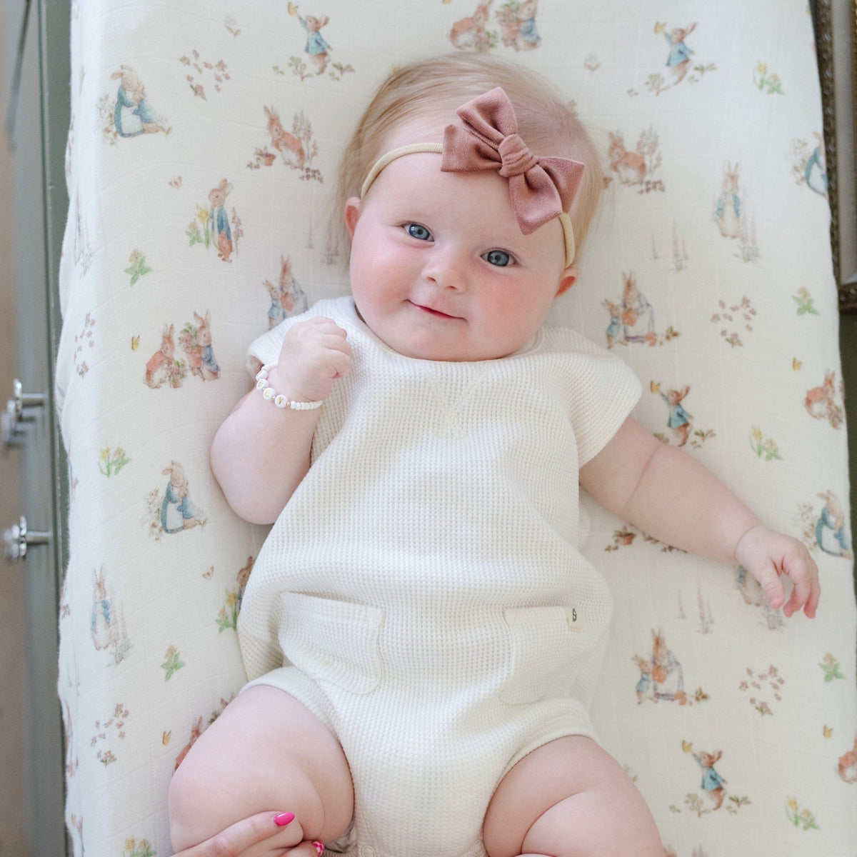 Saranoni Peter Rabbit Cotton Muslin Changing Cover - Girl - Image 3