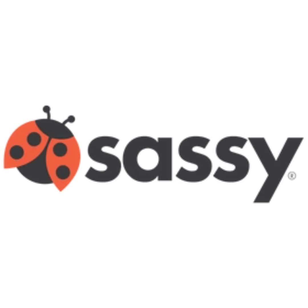 Sassy brand logo with a ladybug icon