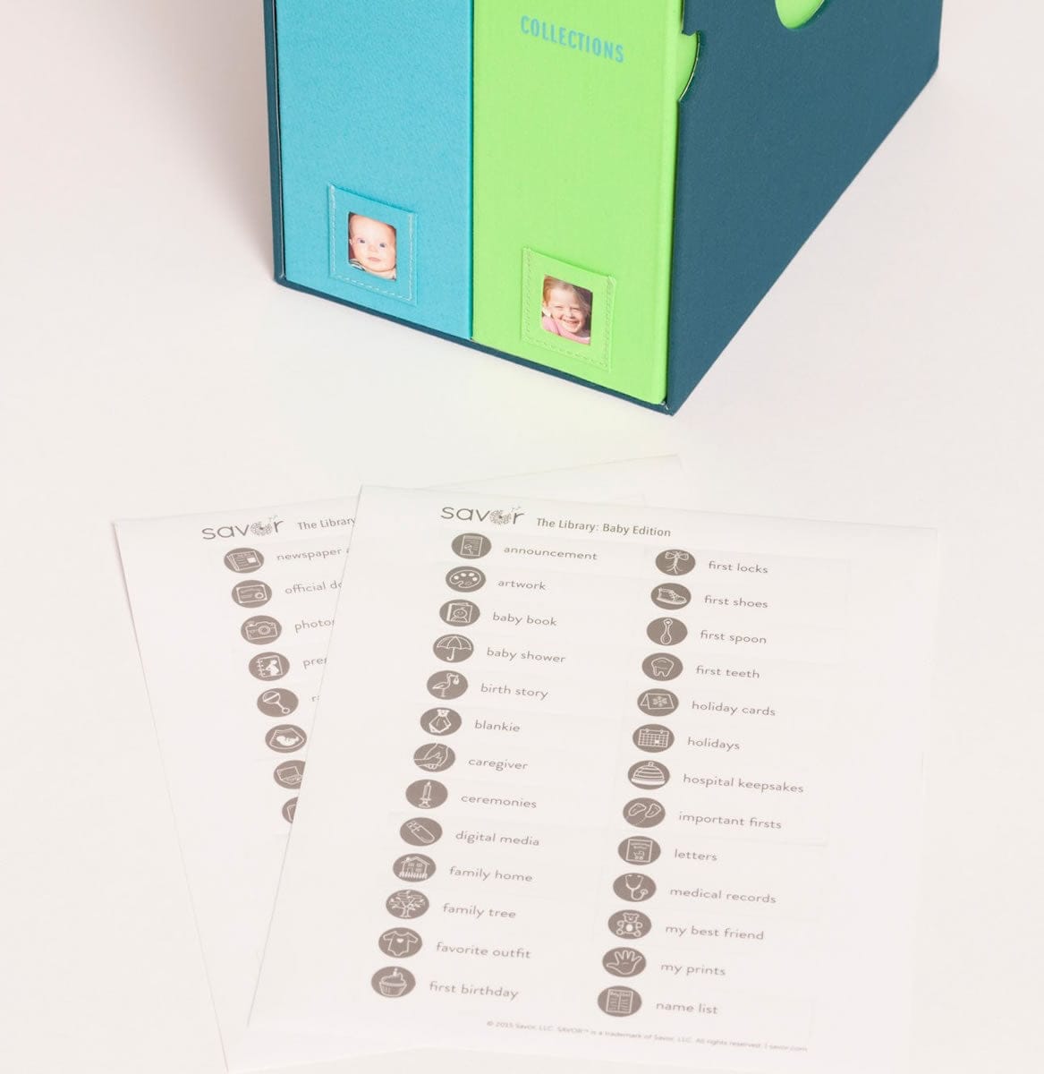 Savor "The Library" Baby Keepsake Box - Ocean