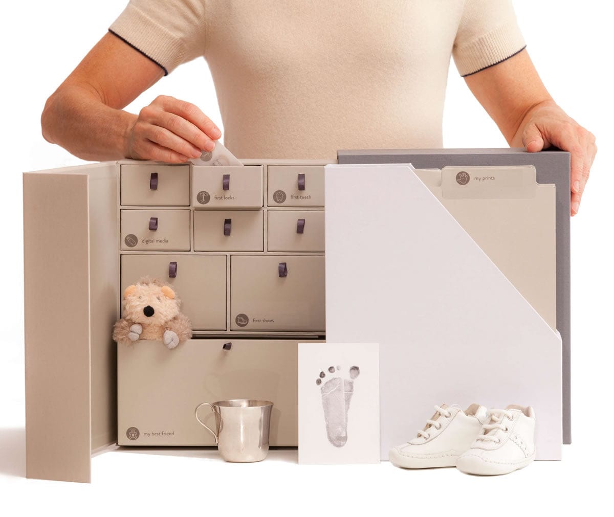 Savor "The Library" Baby Keepsake Box - Slate