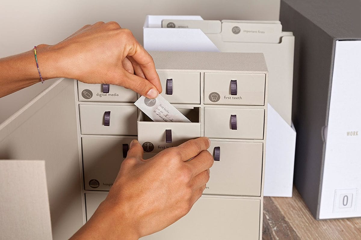 Savor "The Library" Baby Keepsake Box - Slate