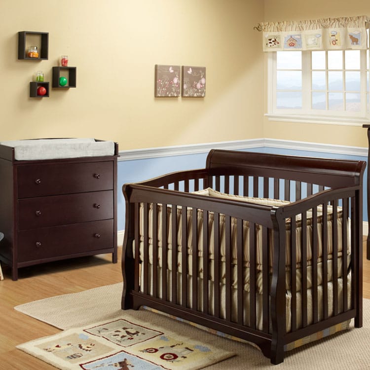 SB2 Florence 2 Piece Nursery Set in Espresso - Crib & Simple 3 Drawer Dresser - 535-1015-E