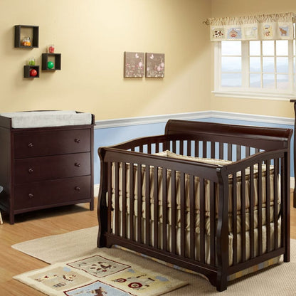 SB2 Florence 2 Piece Nursery Set in Espresso - Crib & Simple 3 Drawer Dresser - 535-1015-E