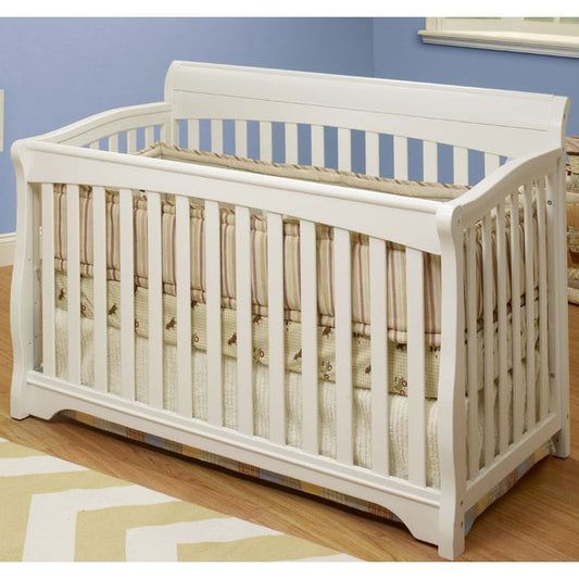 SB2 Florence Crib with Toddler Rail in White - 535-WH