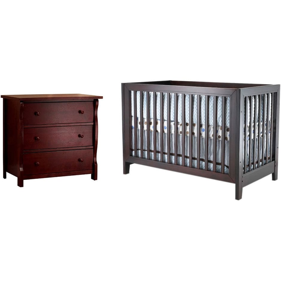 SB2 Jordan 2 Piece Nursery Set in Espresso - Crib & Princeton 3 Drawer Dresser - 403-1115-E