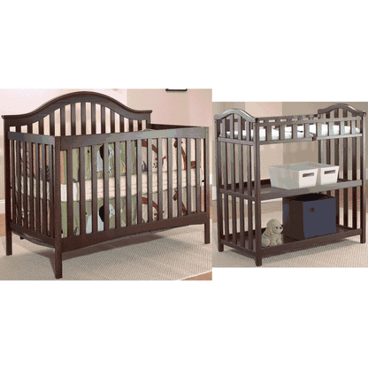 SB2 Lynn 2 Piece Nursery Set in Merlot - Crib & Dressing Table - 425-25-M
