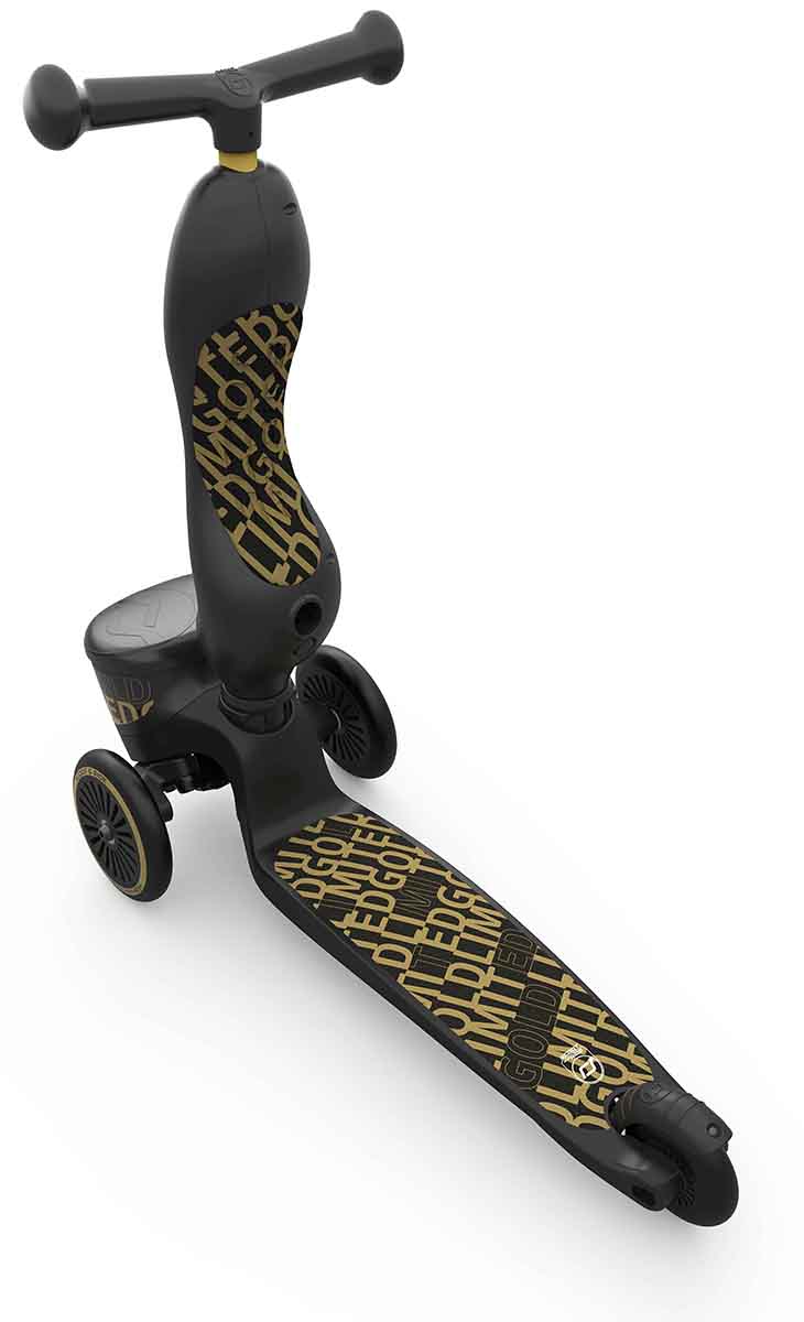 Scoot & Ride Highwaykick 1 Convertible Scooter - Black / Gold Limited Edition - SRUS-HWK1-BG