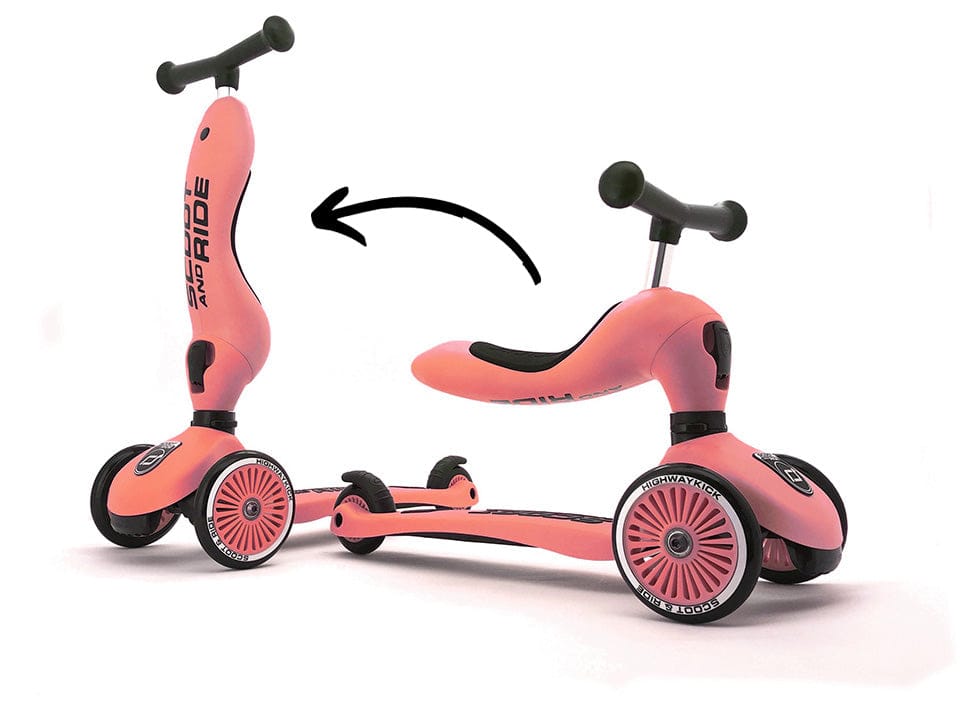Scoot & Ride Highwaykick 1 Convertible Scooter - Peach - SRUS-HWK1-PEACH