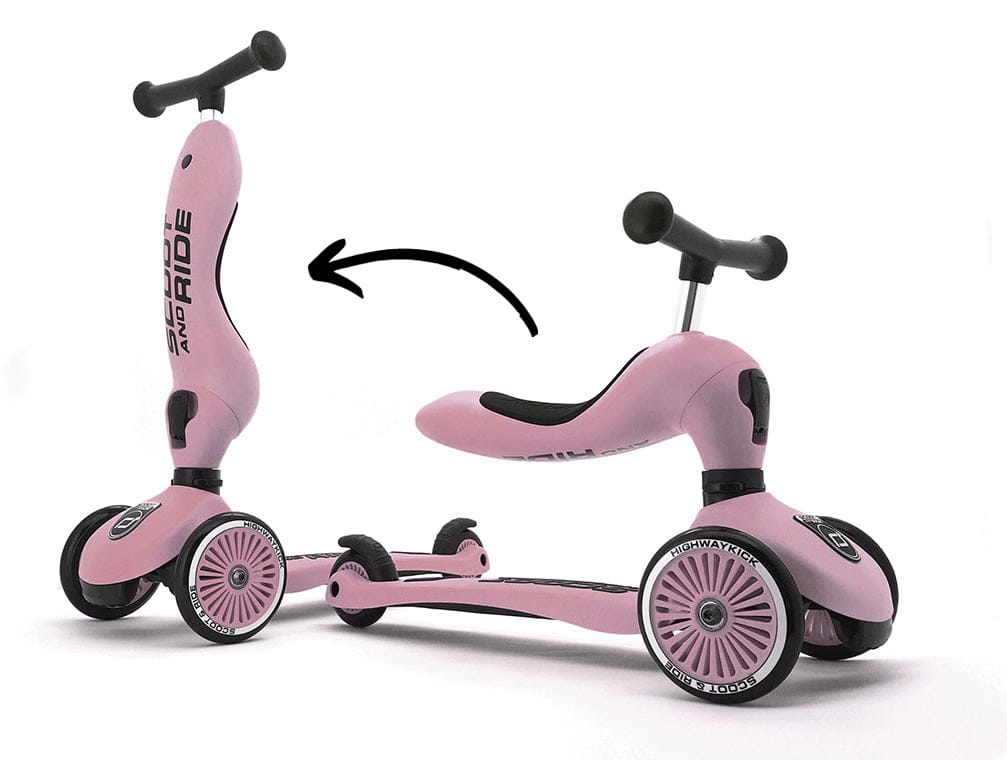 Scoot & Ride Highwaykick 1 Convertible Scooter - Rose - SRUS-HWK1-ROSE