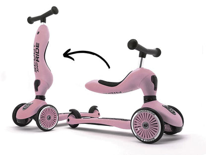 Scoot & Ride Highwaykick 1 Convertible Scooter - Rose - SRUS-HWK1-ROSE