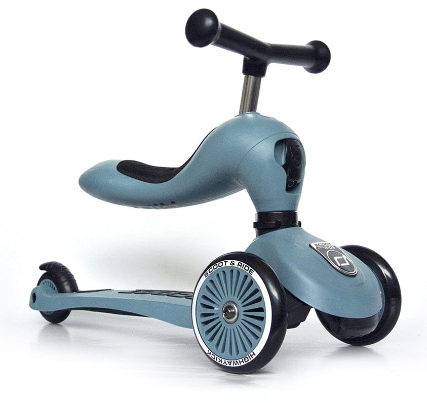 Scoot & Ride Highwaykick 1 Convertible Scooter - Steel - SRUS-HWK1-STEEL