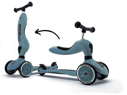 Scoot & Ride Highwaykick 1 Convertible Scooter - Steel - SRUS-HWK1-STEEL