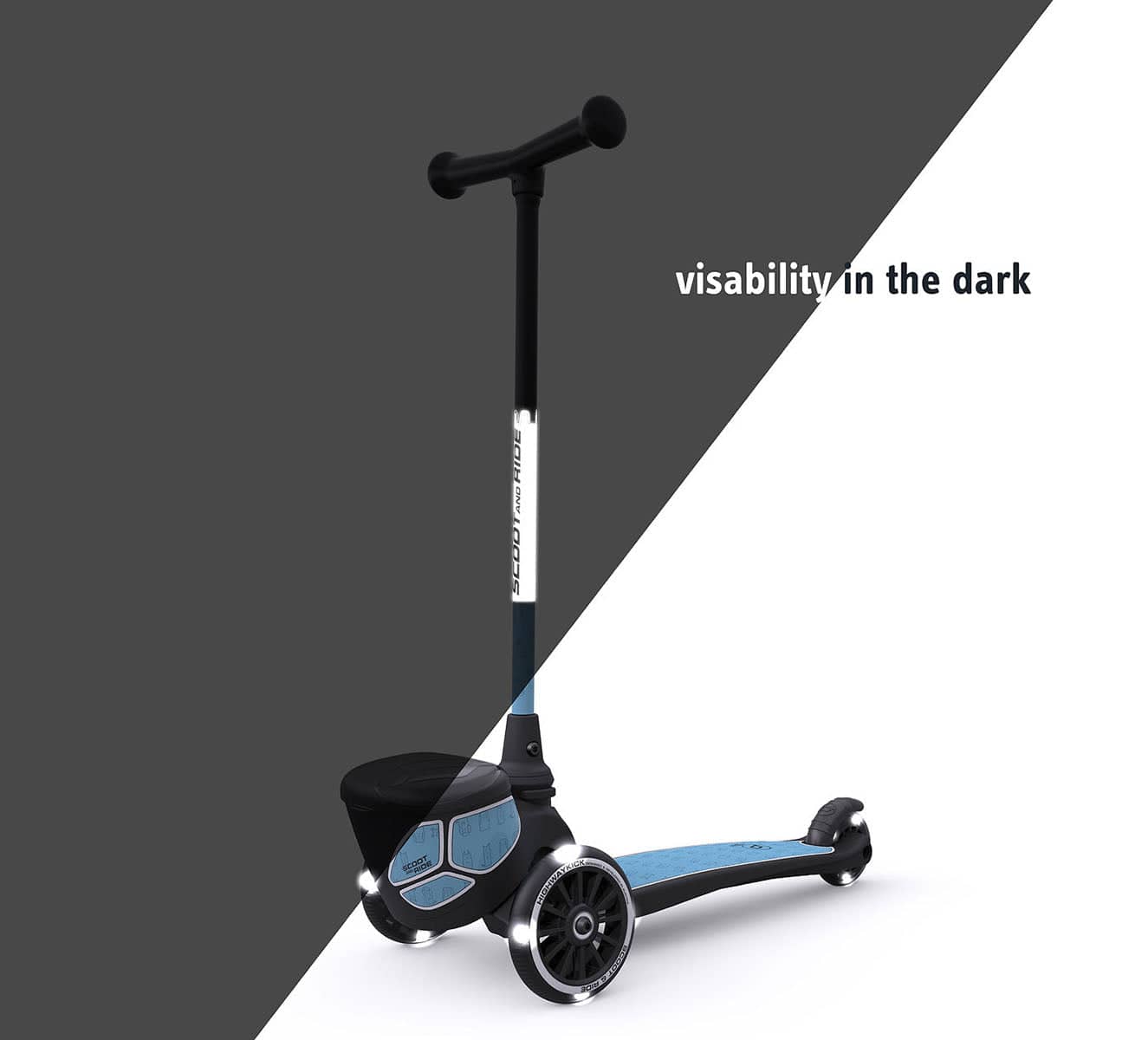 Scoot & Ride Highwaykick 2 Lifestyle Scooter - Reflective Steel - SRUS-HWK2-RSTEEL