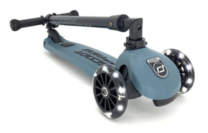 Scoot & Ride HighwayKick3 LED Scooter - Steel - SRUS-HWK3-STEEEL