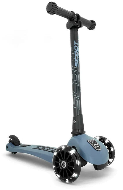 Scoot & Ride HighwayKick3 LED Scooter - Steel - SRUS-HWK3-STEEEL