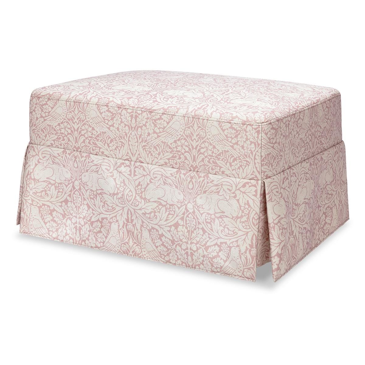 Morris & Co. x Namesake Crawford Gliding Ottoman - Pure Brer Rabbit in Rose - M21785PBRR