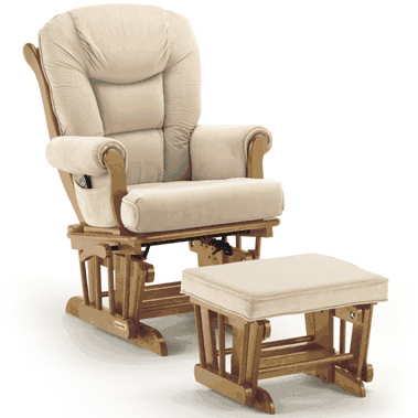 Shermag 37779CB-26-1041 Glider & Ottoman in Pecan Finish - 37779CB-26-1041