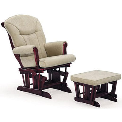 Shermag Glider and Ottoman Combo Cherry Finish with Fern Microfiber - 37769CB-47-0184