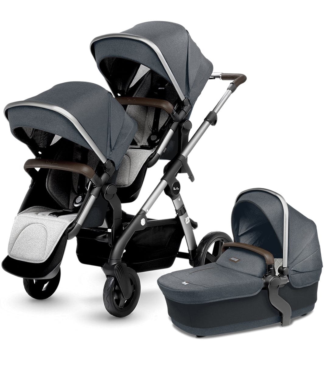 Silver Cross 2019 / 2020 Wave Double Stroller - Slate - SX2170-ATUS-DBL