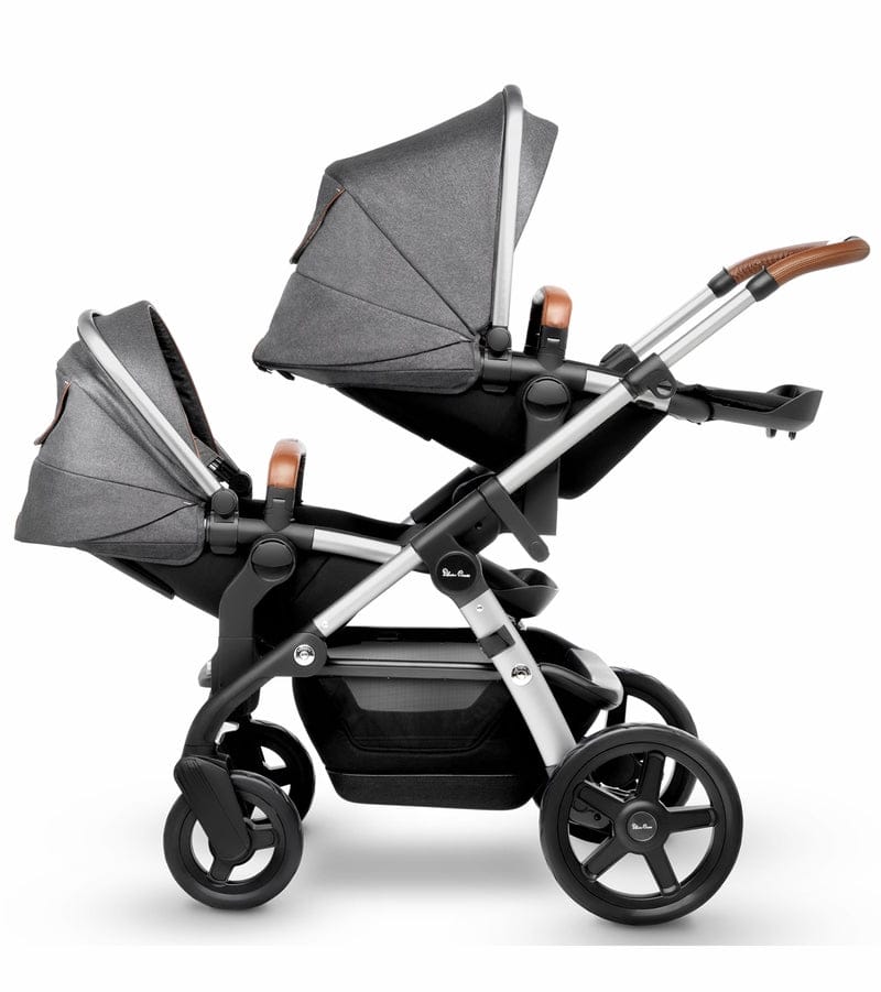 Silver Cross 2019 / 2020 Wave Twin Stroller - Granite - SX2170-GRUS-TWIN