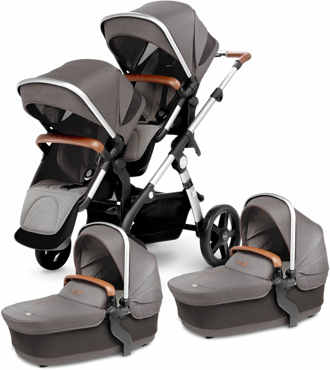Silver Cross 2019 / 2020 Wave Twin Stroller - Sable - SX2170-SBUS-TWIN