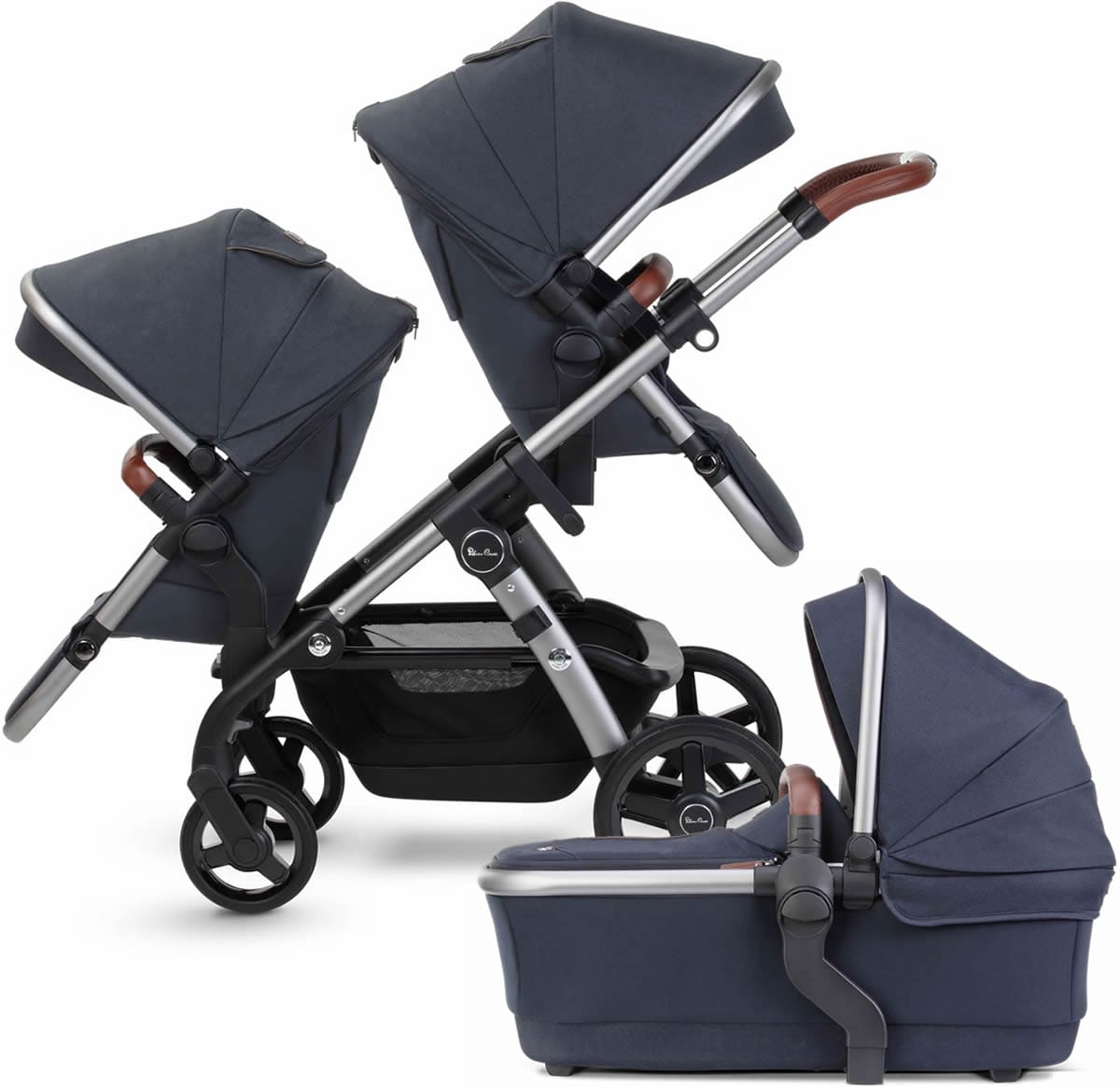 Silver Cross 2021 Wave Double Stroller - Indigo - SX2233-IGUS-DBL