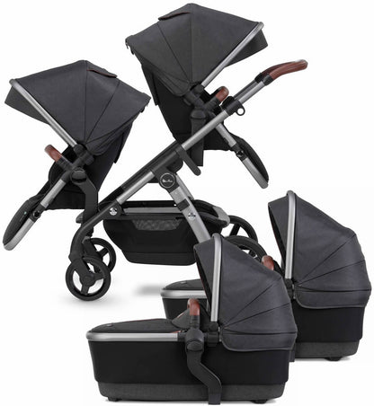 Silver Cross 2021 Wave Twin Stroller - Charcoal - SX2233-CAUS-TWIN
