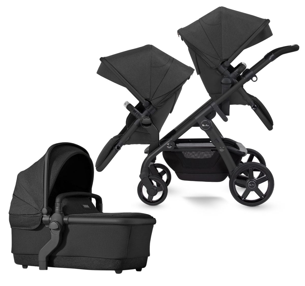 Silver Cross Wave Double Stroller Bundle - Onyx - SX2280-OXUS-SX2278-OXUS