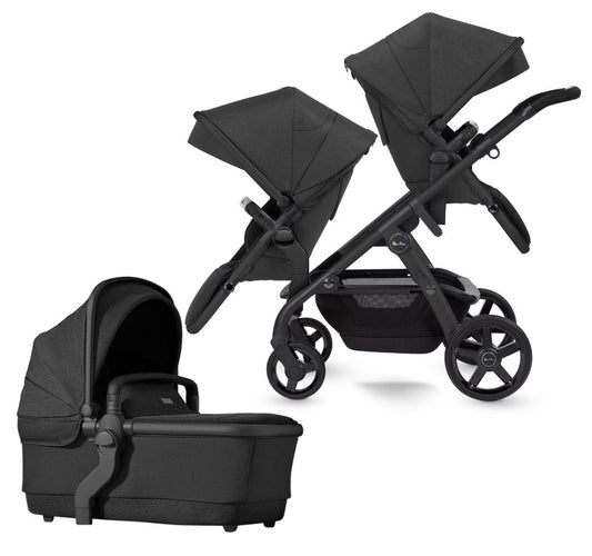 Silver Cross Wave Double Stroller Bundle - Onyx - SX2280-OXUS-SX2278-OXUS