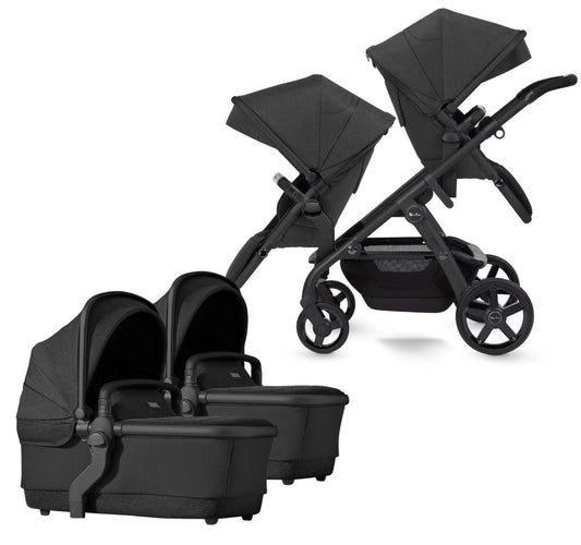 Silver Cross Wave Twin Stroller Bundle - Onyx - SX2280-OXUS-SX2278-OXUS-SX2277-OXUS