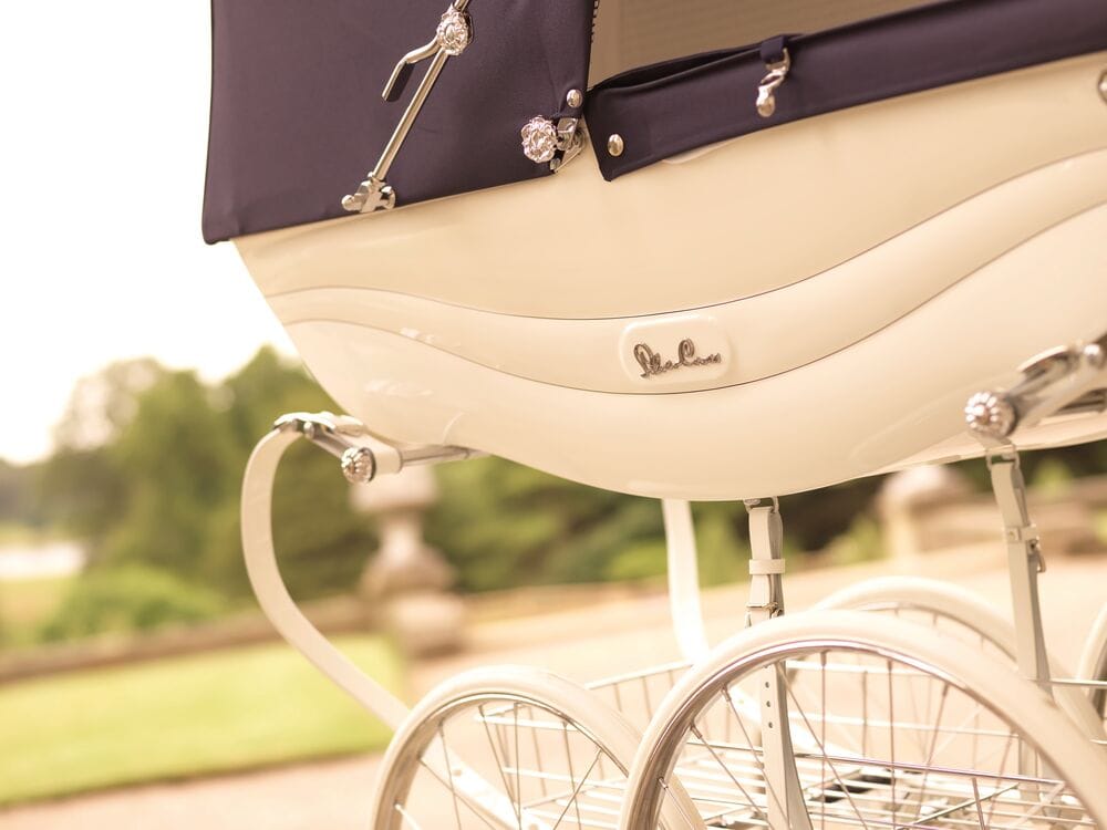 Silver Cross Balmoral Pram - White / Navy - SX6055-US