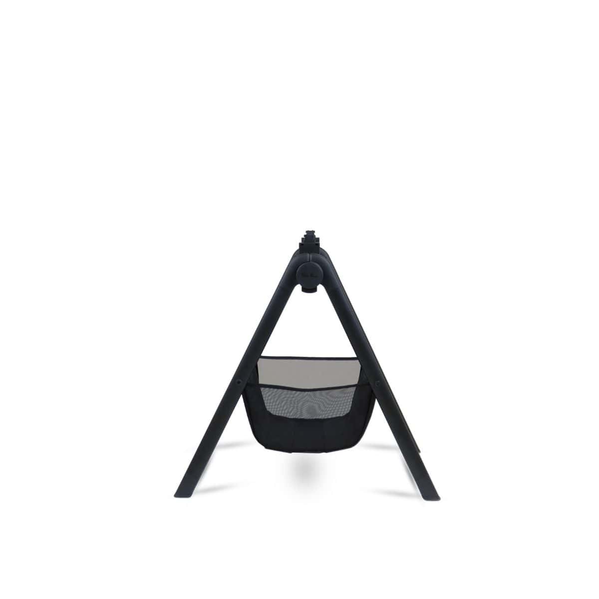 Silver Cross baby swing frame with black mesh storage basket