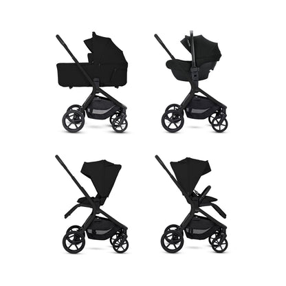 Silver Cross Breez Modular Stroller + Bassinet Bundle - Onyx - SX2349-OXUC-SX2350-OXUC
