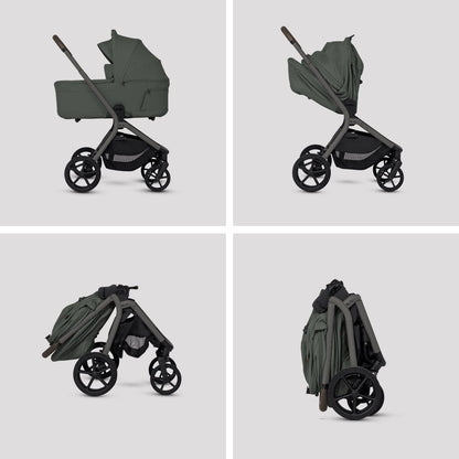 Silver Cross Breez Modular Stroller + Bassinet Bundle - Pewter - SX2349-PWUC-SX2350-PWUC