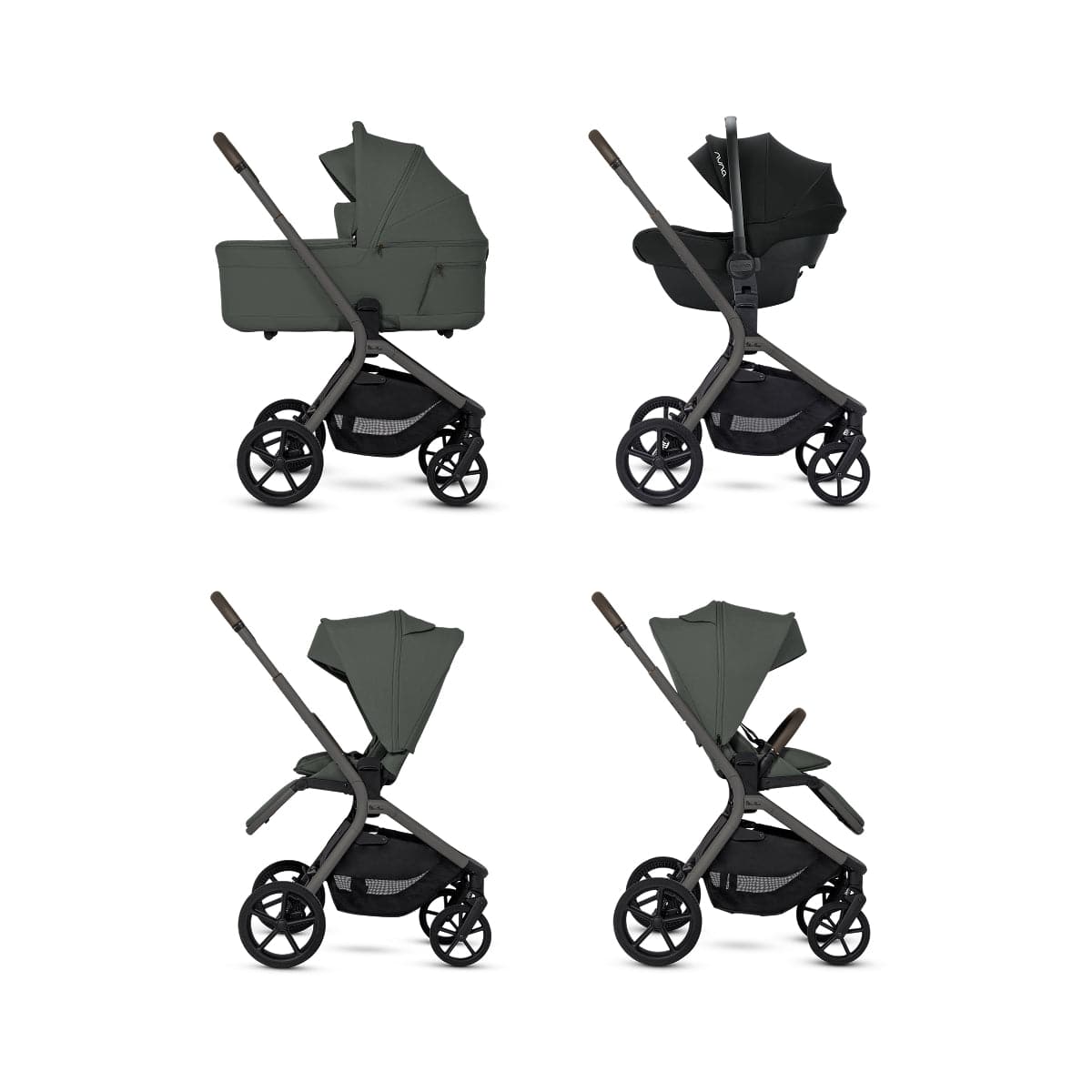 Silver Cross Breez Modular Stroller + Bassinet Bundle - Pewter - SX2349-PWUC-SX2350-PWUC